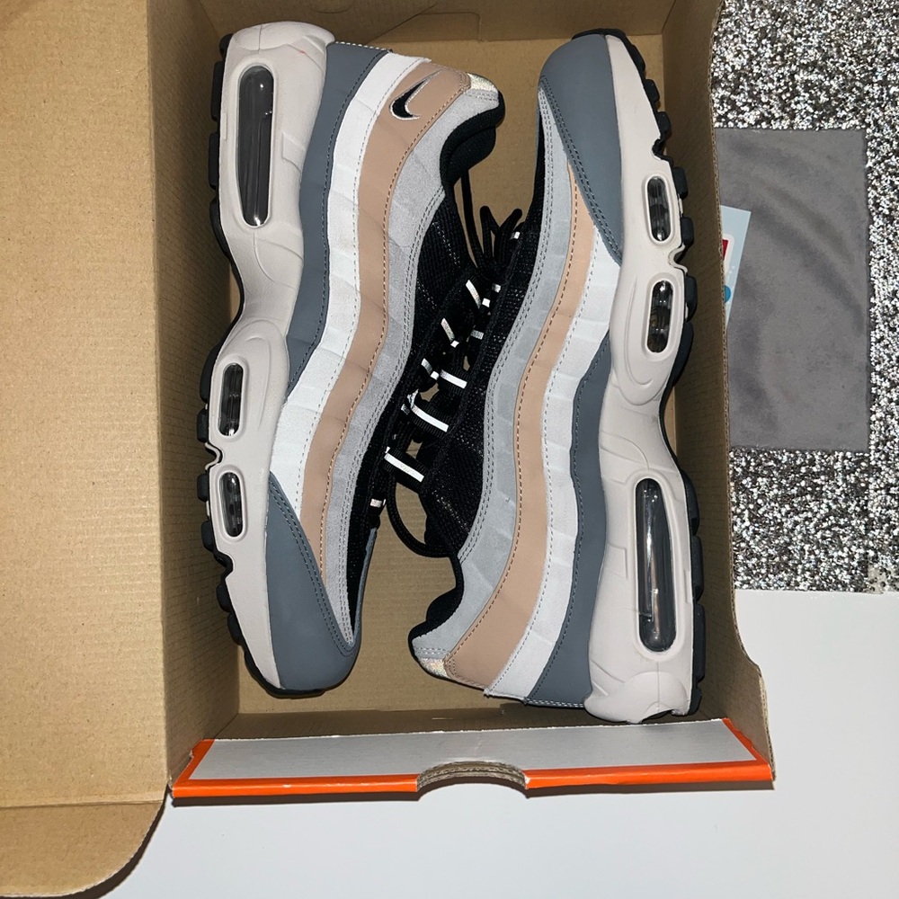 Nike Air Max 95 Sneakers - Gray, Black, and Tan